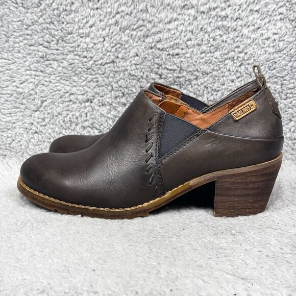 Pikolinos Andorra Womens Size 36 US 5.5-6 Ankle Boots Charcoal Gray Leather Zip - Picture 3 of 10